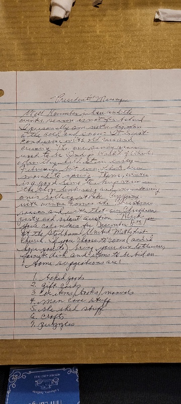 N o v e m b e r   P r e s i d e n t ' s   M e s s a g e   