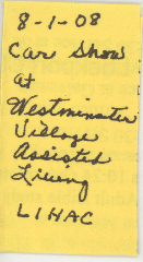 LIHAC Tour To Westminster Village Car Show